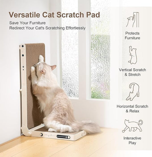 Cat Scratcher, 25.3 Inch Double Sided L Shape Cat Scratching Board, No Assembly - Image 2