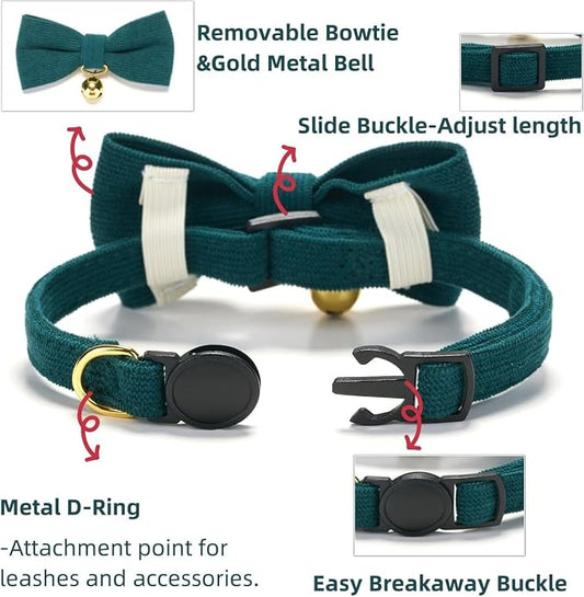2 Pack Soft Corduroy Cat Collars - Image 2