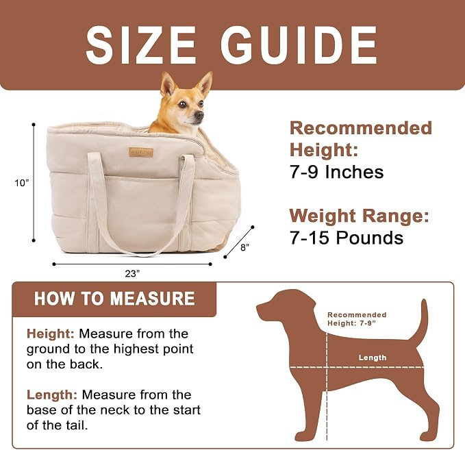 Plush Dog Purse Carrier for Small Dogs, Soft Dog Tote Bag - Image 2