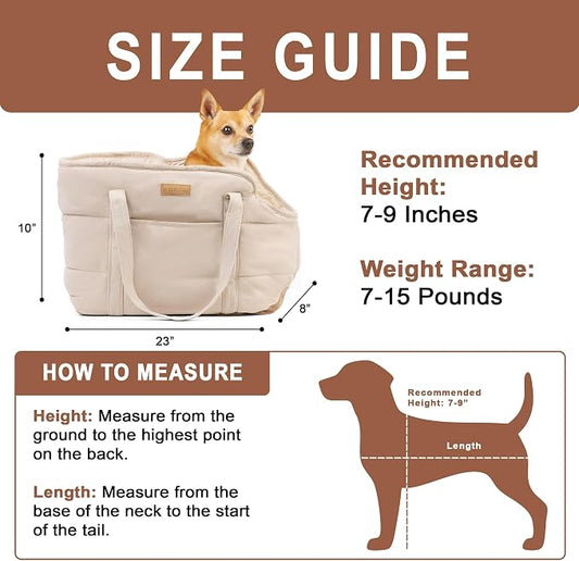 Plush Dog Purse Carrier for Small Dogs, Soft Dog Tote Bag - Image 2