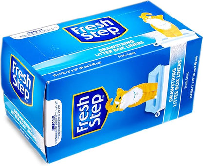 Fresh Step Jumbo Drawstring Cat Litter Box Liners, Scented Heavy Duty Kitty - Image 4