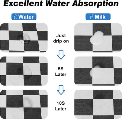 Checkered Dog Food Mat, Absorbent Leak-Proof Pet Feeding Mat, Quick Dry Cat - Image 4