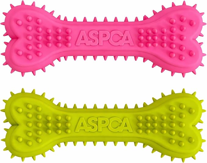 ASPCA 2-Pack Spiky TPR Puppy Teether Bones – Vanilla-Scented Teething Toys - Image 2