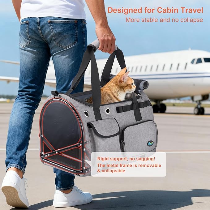 Ownpets TSA Airline Approved Large Pet Carrier, Soft Sided Cat Dog Carrier - Image 2