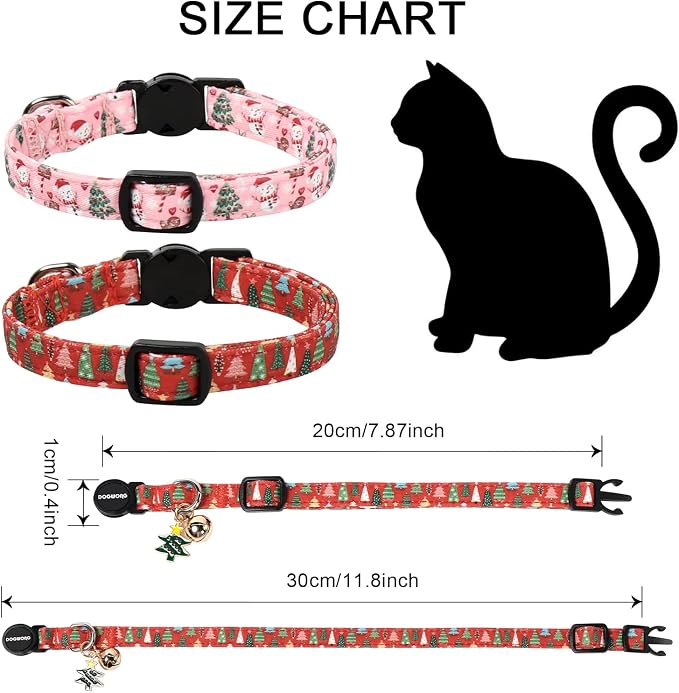 2 Pack Christmas Cat Collars Breakaway - Image 4