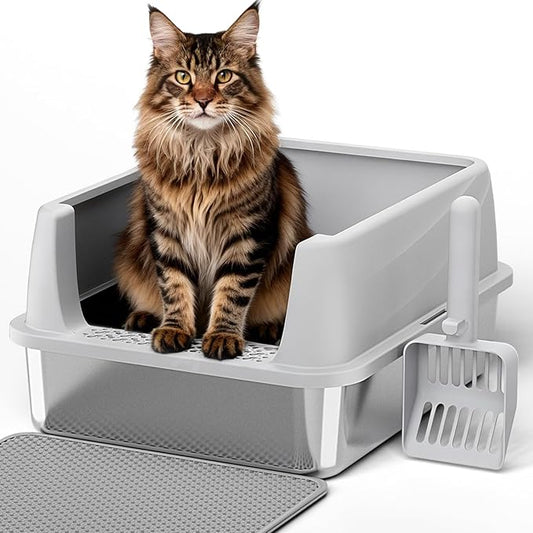 Henkelion Stainless Steel Cat Litter Box by Henkelion