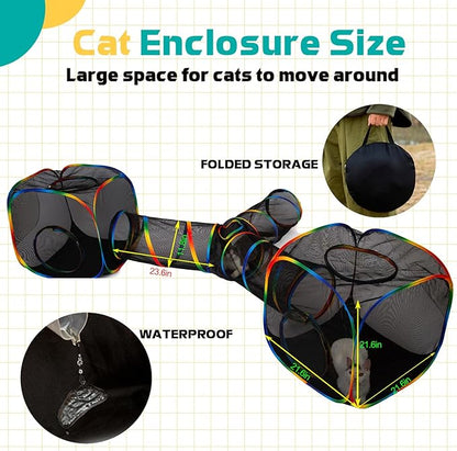 LUCKITTY Outdoor Rainbow Cat Enclosures Playground, Outside House - Image 3