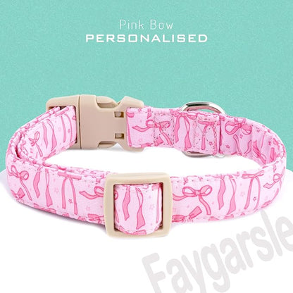 Faygarsle Cute Pink Bow Pattern Dog Collar - Image 2