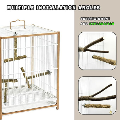 7Pcs Natural Wooden Bird Perch Set – Parrot Perch Toys, Wooden Perch Swing - Image 5