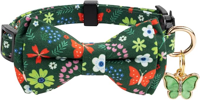 2 Pack Cotton Cat Collar with Bow Tie and Bell - Image 3