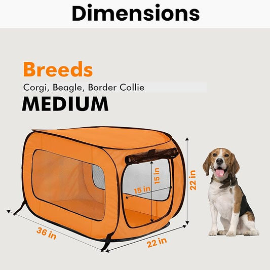 Beatrice Home Fashions Portable, Collapsible, Pop Up Kennel Travel Cat and Dog - Image 2