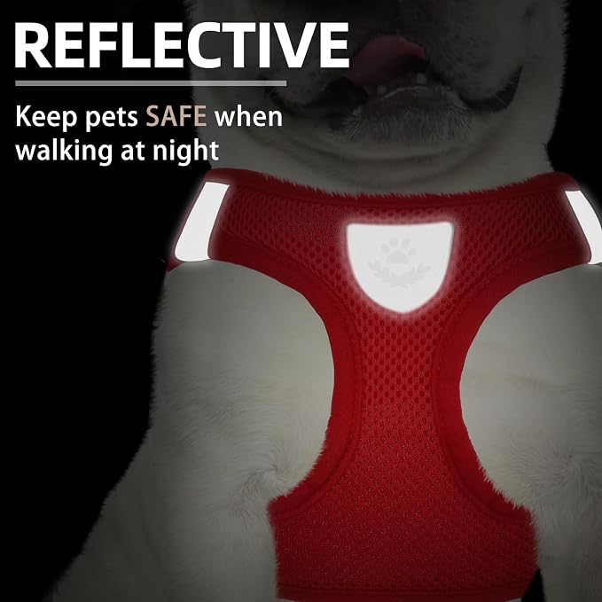 PUPTECK Adjustable Dog Harness Collar and Leash Set Step in No Pull Pet Harness - Image 5