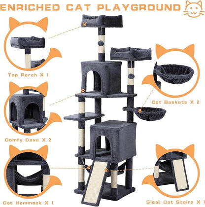 Cat Tree, 70-Inch Cat Tree Tower - Image 3