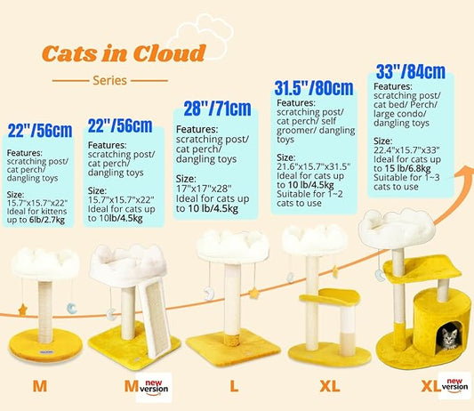 Happi N Pets Cloud Cat Tree, Cat Scratching Post - Image 2