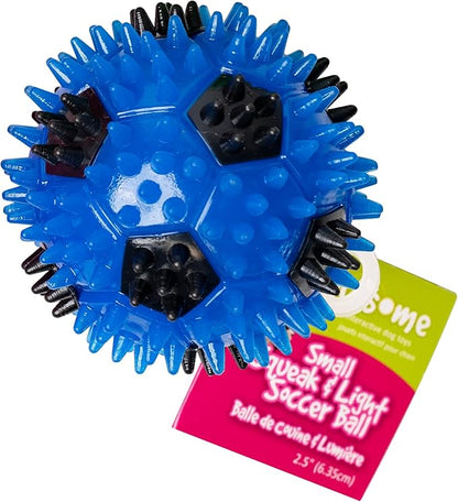Gnawsome 2.5” Squeak & Light Soccer Ball Dog Toy by RoyalPetIncorporated