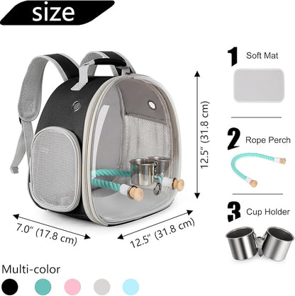 Small Bird Travel Backpack Carrier Cage - Image 2