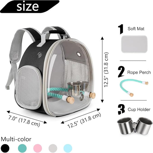 Small Bird Travel Backpack Carrier Cage - Image 2