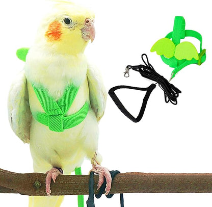 Dnoifne Pet Parrot Bird Harness and Leash, Adjustable Training Design Anti-Bite by Dnoifne