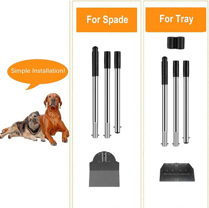 Pooper Scooper, Metal Aluminum Tray and Spade Poop Scoop Set - Image 2