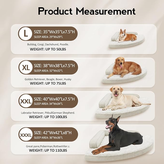 Large Orthopedic Dog Bed with Sides XXL Dog Beds with Removable Washable Cover - Image 6