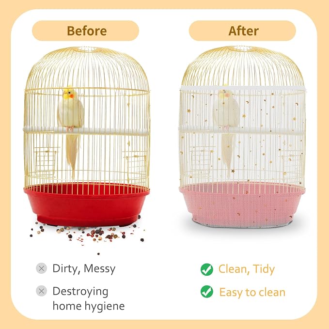 Bird Cage Seed Catcher, 45-90'' Adjustable Bird Cage Cover, Universal Nylon - Image 4