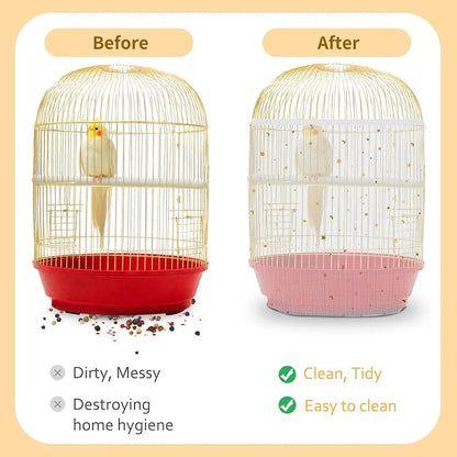 Bird Cage Seed Catcher, 45-90'' Adjustable Bird Cage Cover, Universal Nylon - Image 4