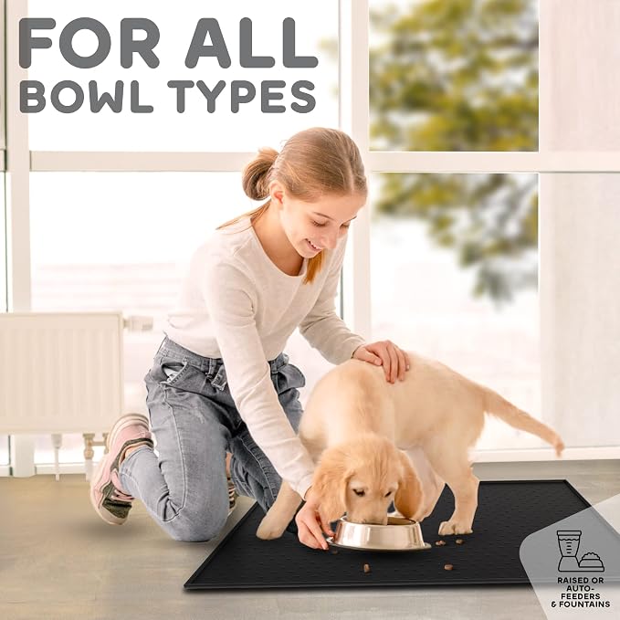 Dog Food Mat - 28x18 Raised Edges Dogs Mat - Image 6