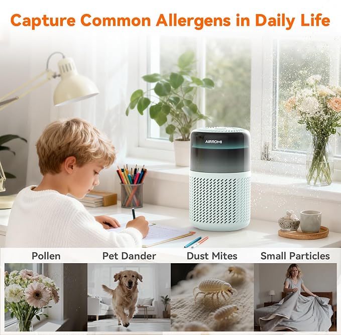 AIRROMI HEPA Air Purifier for Bedroom&Home, Pet Air Purifier for Home Pets - Image 4