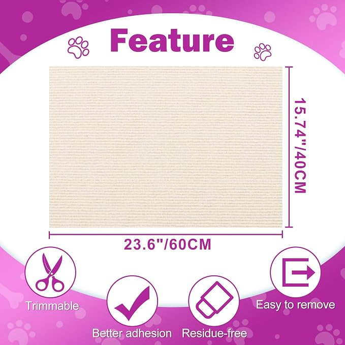23.6x15.8 Cat Wall Scratcher Mat - Image 9