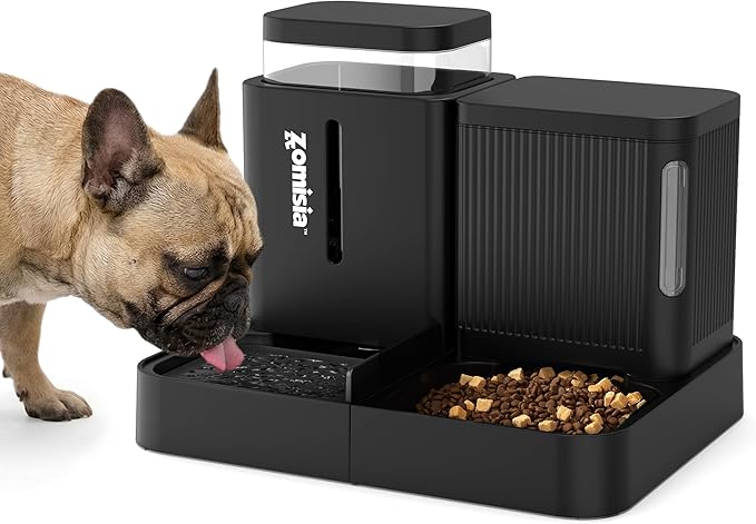 Gravity Dog Food and Water Dispenser, 2 in 1 Automatic Dog Feeder by Zomisia