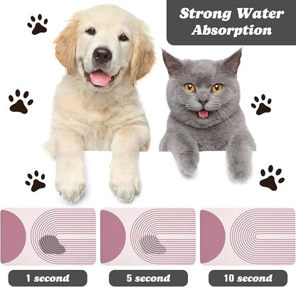 Dog Food Mats for Floors Waterproof, Cat Water Bowl Mats Pet Feeding Absorbent - Image 2