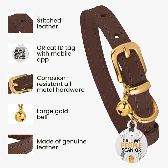 BRONZEDOG Leather Cat Collar - Image 2