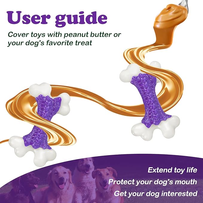Tough Dog Chew Toys for Aggressive Chewers Large Medium Breed Bacon Flavor - Image 3