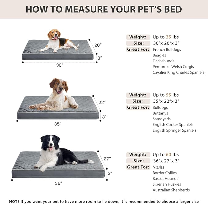 WNPETHOME Orthopedic Dog Bed Medium Size Dog, Waterproof Medium Dogs Bed - Image 6