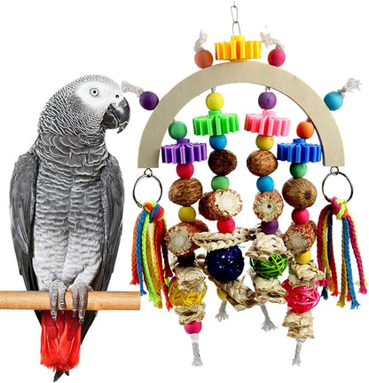 Bird Toys - Natural Corncob Wood & Mango Chew Toys by Kewkont