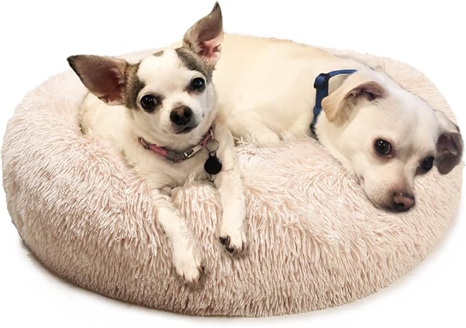 Calming Dog Bed for Medium Dogs Washable Donut 30 inches Anti-Slip Pet Bed by nononfish
