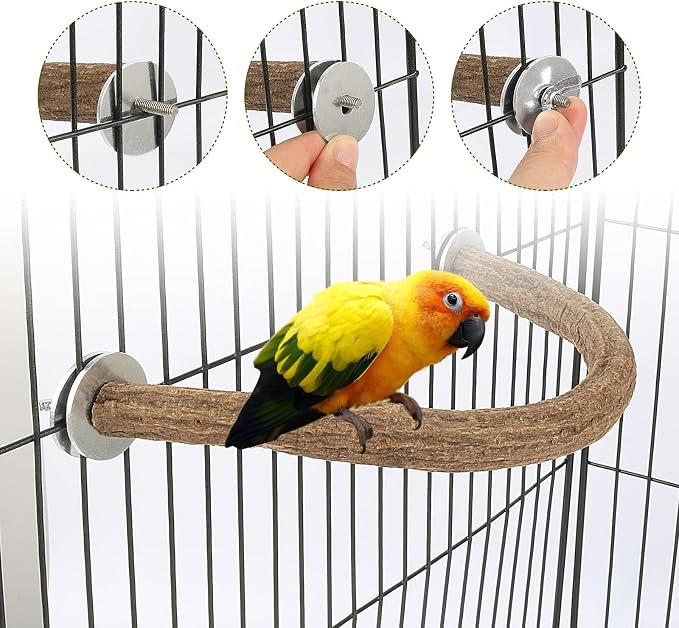 Rypet 2PCS Natural Wood Bird Perches - Image 3