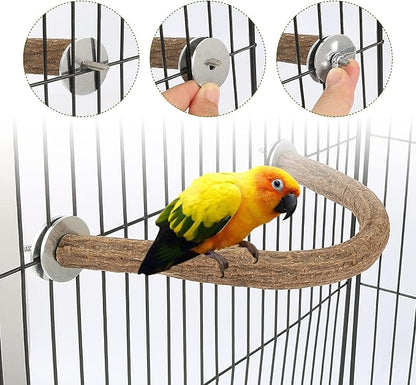 Rypet 2PCS Natural Wood Bird Perches - Image 3