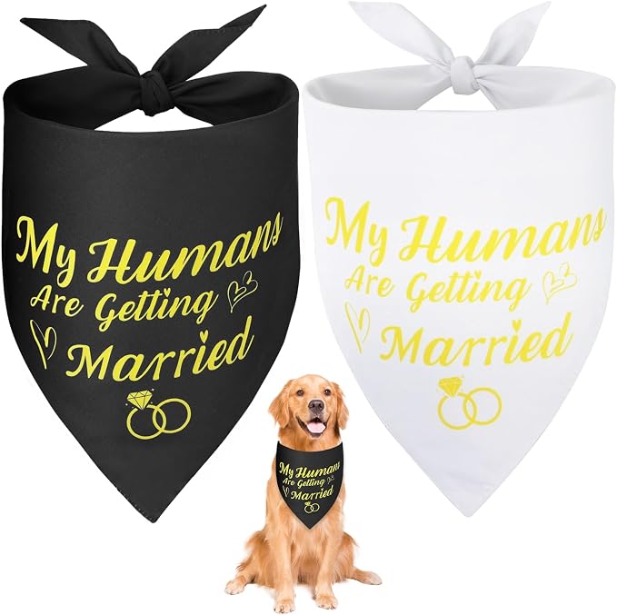 SZEE Wedding Decorations for Pets, 2 Pack My Humans are Getting Married Dog by SZEE