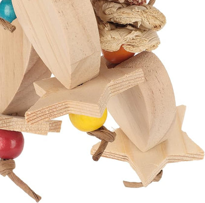 Wooden Bird Chew Toy, Edible Nuts, Vibrant Design, - Image 5
