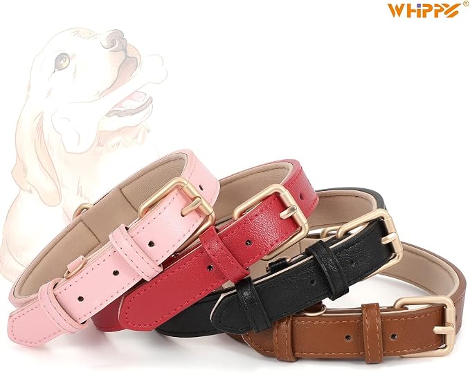 WHIPPY Airtag Leather Dog Collar GPS Tracker Air Tag Puppy Collar Adjustable - Image 5