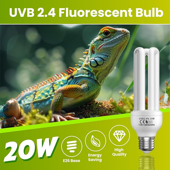 GlowUp 2.4% UVB Bulb for Birds, 20W Compact Fluorescent Light Bulb UVA UVB - Image 5