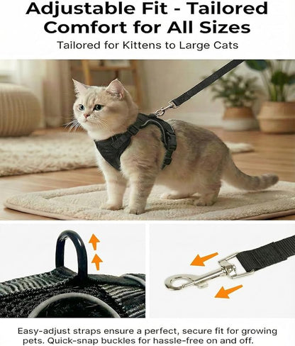 Luxelle 2 Pack Escape-Proof Cat Harness and Leash Set - Image 4