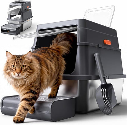 Cat Litter Box - Stainless Steel Litter Box by Powools