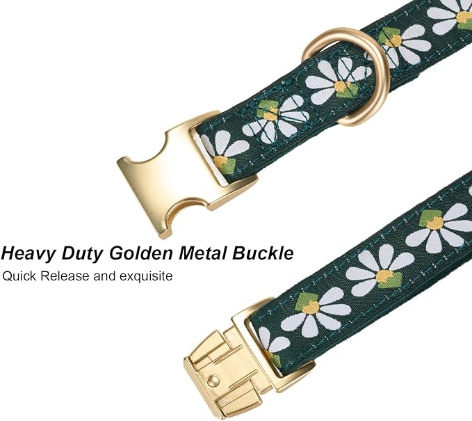 Woven Dog Collar with Metal Buckle Adjustable Jacquard Retro Dog Collars - Image 3