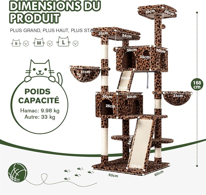 MUTICOR 66 Inches Multi-Level Large Cat Tree Tower - Image 7