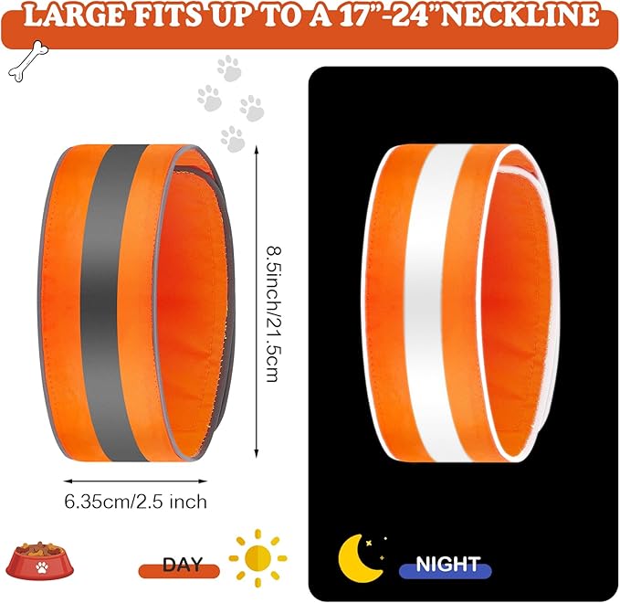 Paterr 2 Pcs Reflective Dog Collar High Visibility Adjustable Pet Collars - Image 3