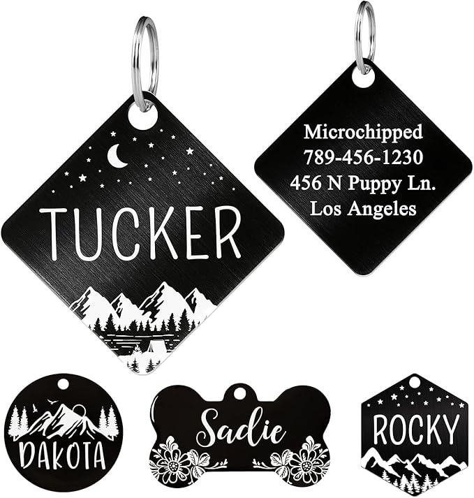 Ultra Joys Stainless Steel Personalized Dog and Cat ID Tags by UltraJoys