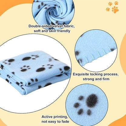 Preboun 50 Pack Puppy Blanket Bulk 24 x 28 Inch Small Soft Fleece Pets Paw - Image 3