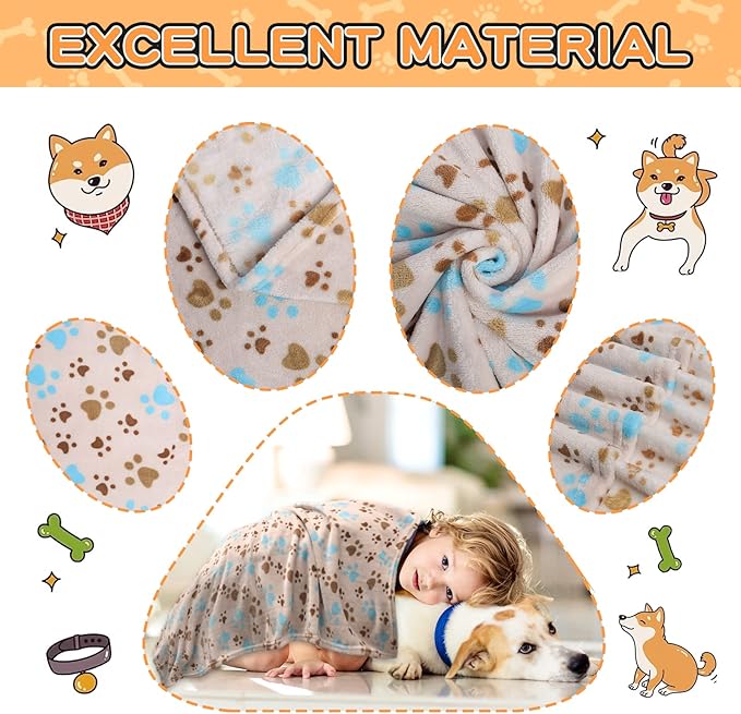 Rezutan Dog Blanket for Large Dogs, Upgraded 3 Pack Dog Cat Flannel Blankets - Image 3